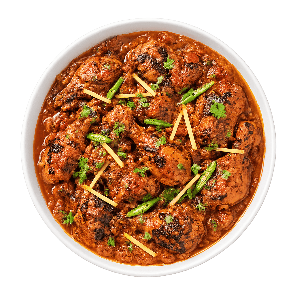 A bowl of chicken karahi