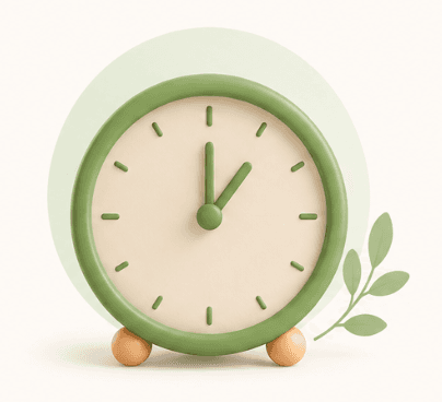 A green alarm clock